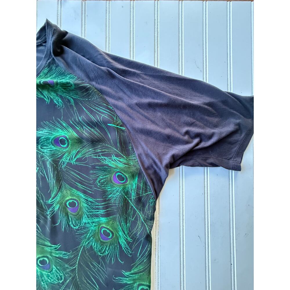 Michael Kors Women’s Medium Peacock Feather Print Dolman Sleeve Top - Picture 12 of 13
